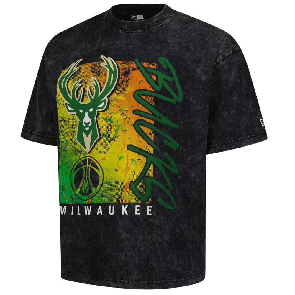 Milwaukee Bucks Sport Classics Enzyme Washed T-Shirt - Black | New Era online