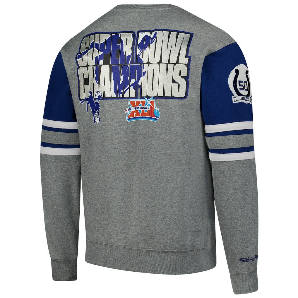 Indianapolis Colts All Over 4.0 Vintage Logo Pullover Sweatshirt - Heather Gray discount