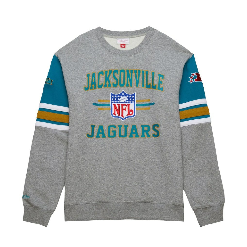 Jacksonville Jaguars All Over 4.0 Vintage Logo Pullover Sweatshirt - Heather Gray for sale