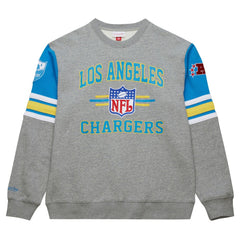 Los Angeles Chargers All Over 4.0 Vintage Logo Pullover Sweatshirt - Heather Gray sale