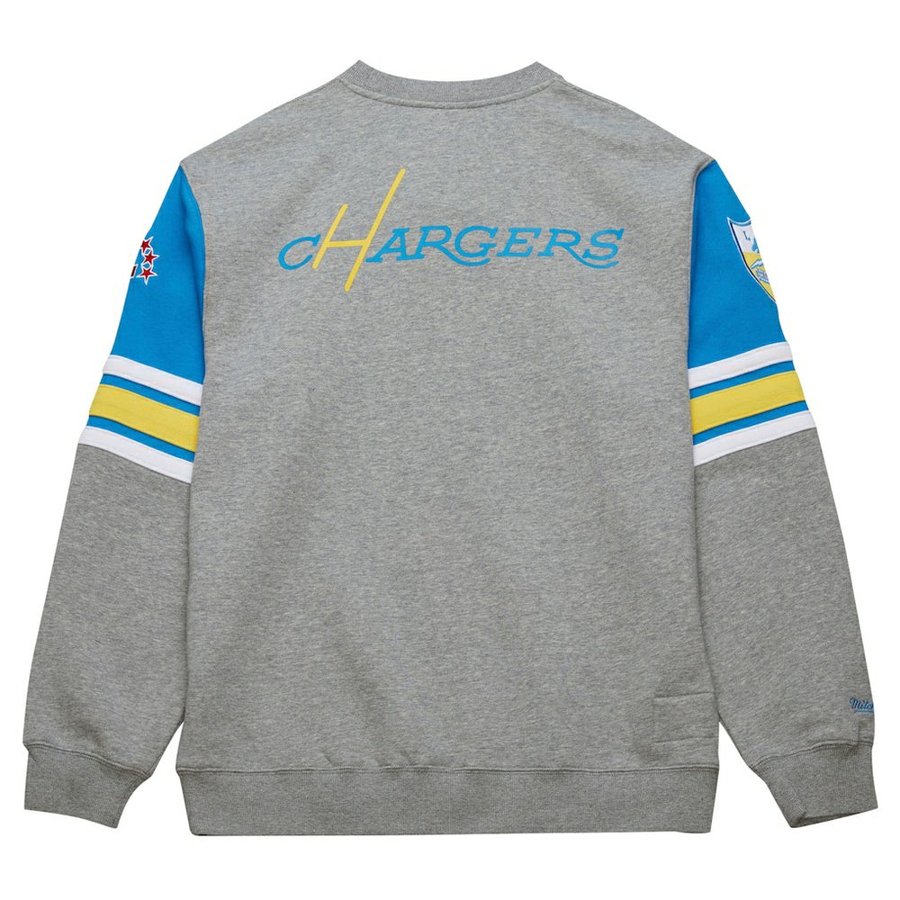 Los Angeles Chargers All Over 4.0 Vintage Logo Pullover Sweatshirt - Heather Gray sale