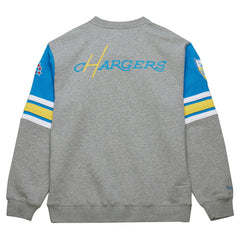 Los Angeles Chargers All Over 4.0 Vintage Logo Pullover Sweatshirt - Heather Gray sale