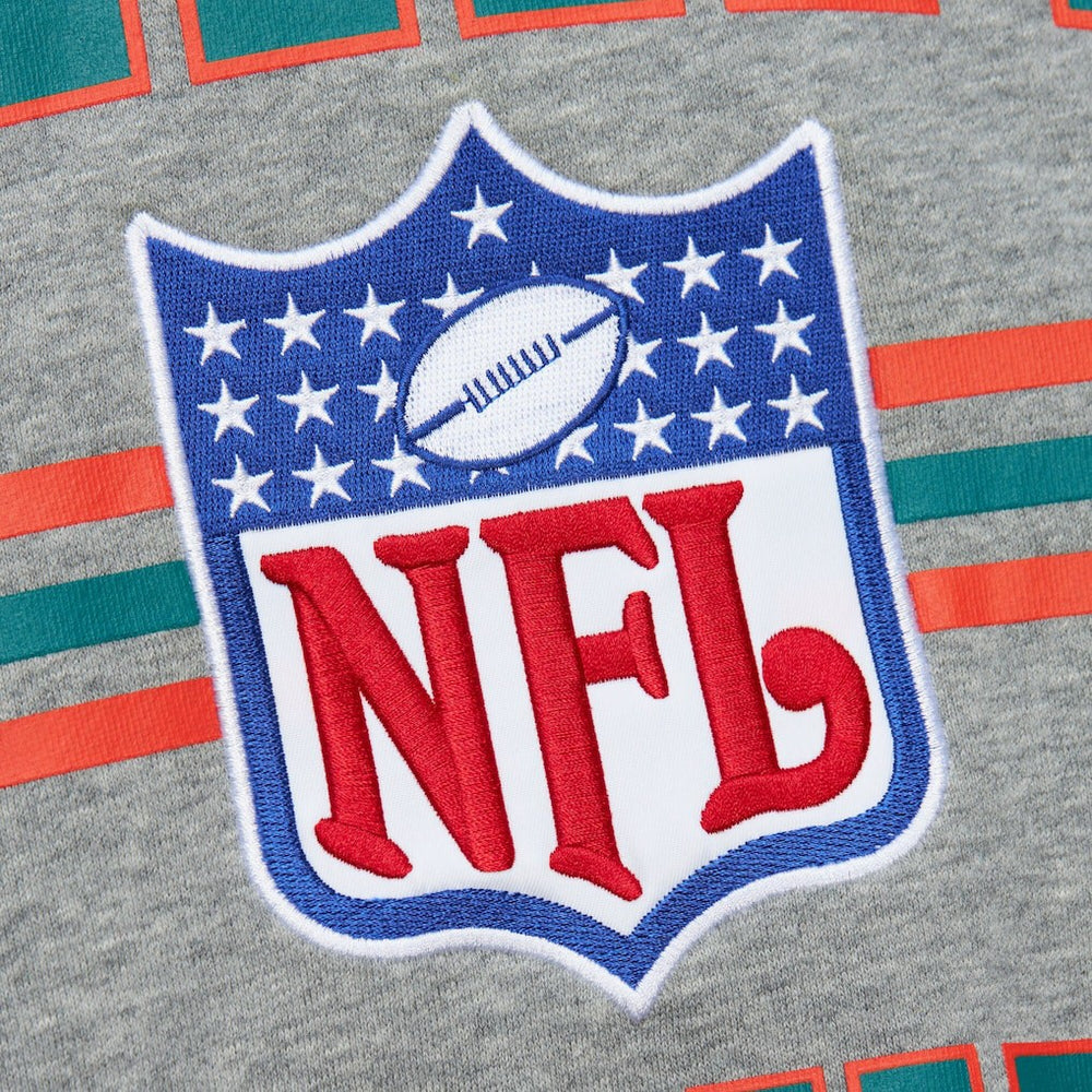 Miami Dolphins All Over 4.0 Vintage Logo Pullover Sweatshirt - Heather Gray discount