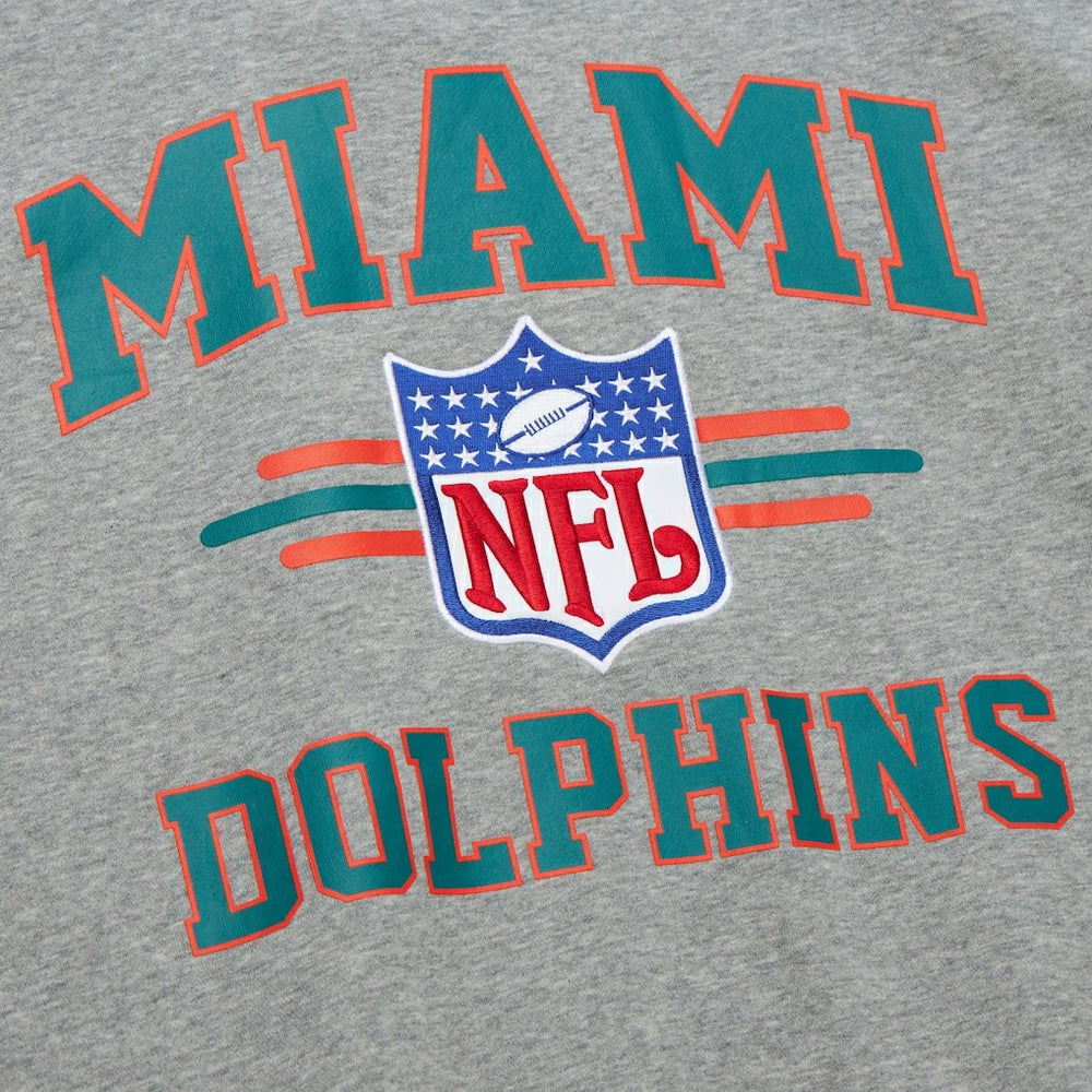 Miami Dolphins All Over 4.0 Vintage Logo Pullover Sweatshirt - Heather Gray discount
