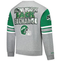 New York Jets All Over 4.0 Vintage Logo Pullover Sweatshirt - Heather Gray outlet
