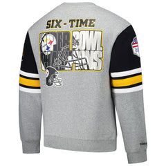 Pittsburgh Steelers All Over 4.0 Vintage Logo Pullover Sweatshirt - Heather Gray sale