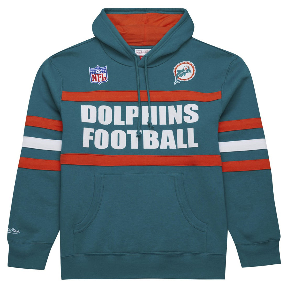 Miami Dolphins Vintage Logo Head Coach Fleece Pullover Hoodie - Aqua for sale