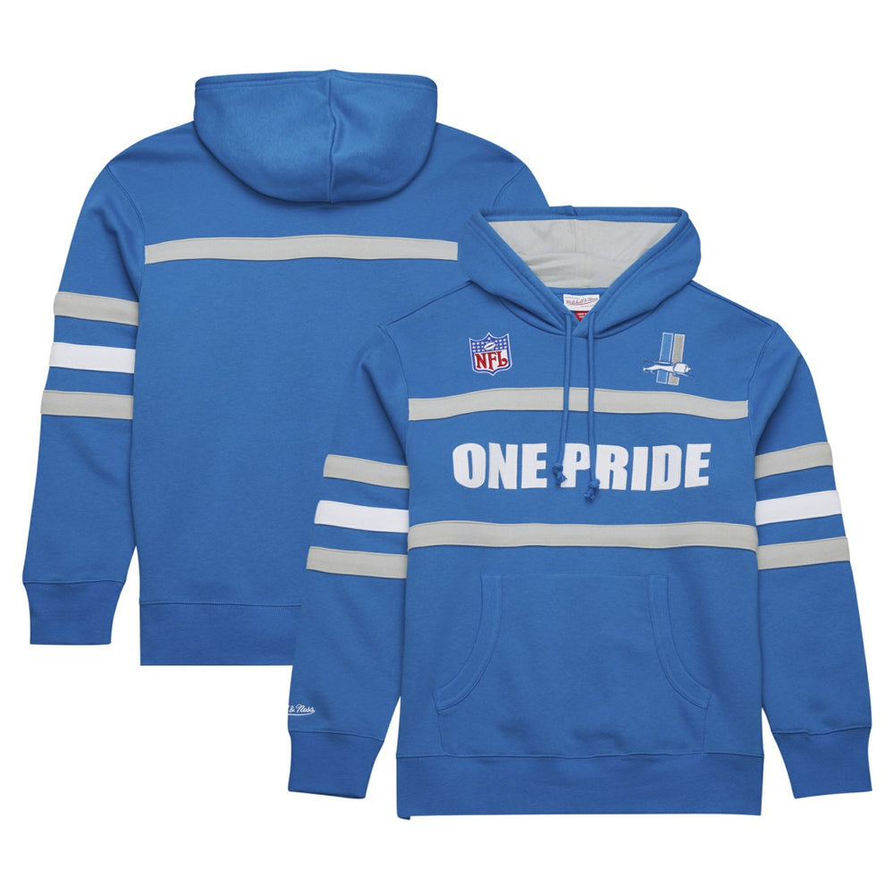 Detroit Lions Vintage Logo Head Coach Fleece Pullover Hoodie - Blue sale