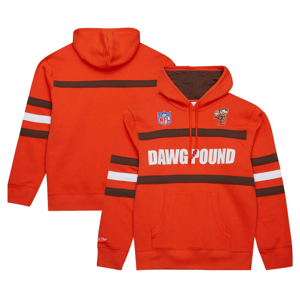 Cleveland Browns Vintage Logo Head Coach Fleece Pullover Hoodie - Orange sale