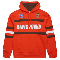 Cleveland Browns Vintage Logo Head Coach Fleece Pullover Hoodie - Orange sale