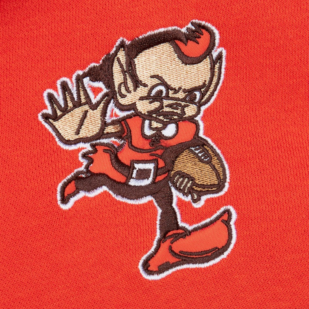 Cleveland Browns Vintage Logo Head Coach Fleece Pullover Hoodie - Orange sale