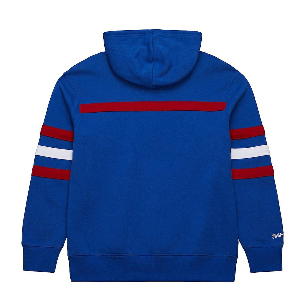 New England Patriots Vintage Logo Head Coach Fleece Pullover Hoodie - Royal on sale