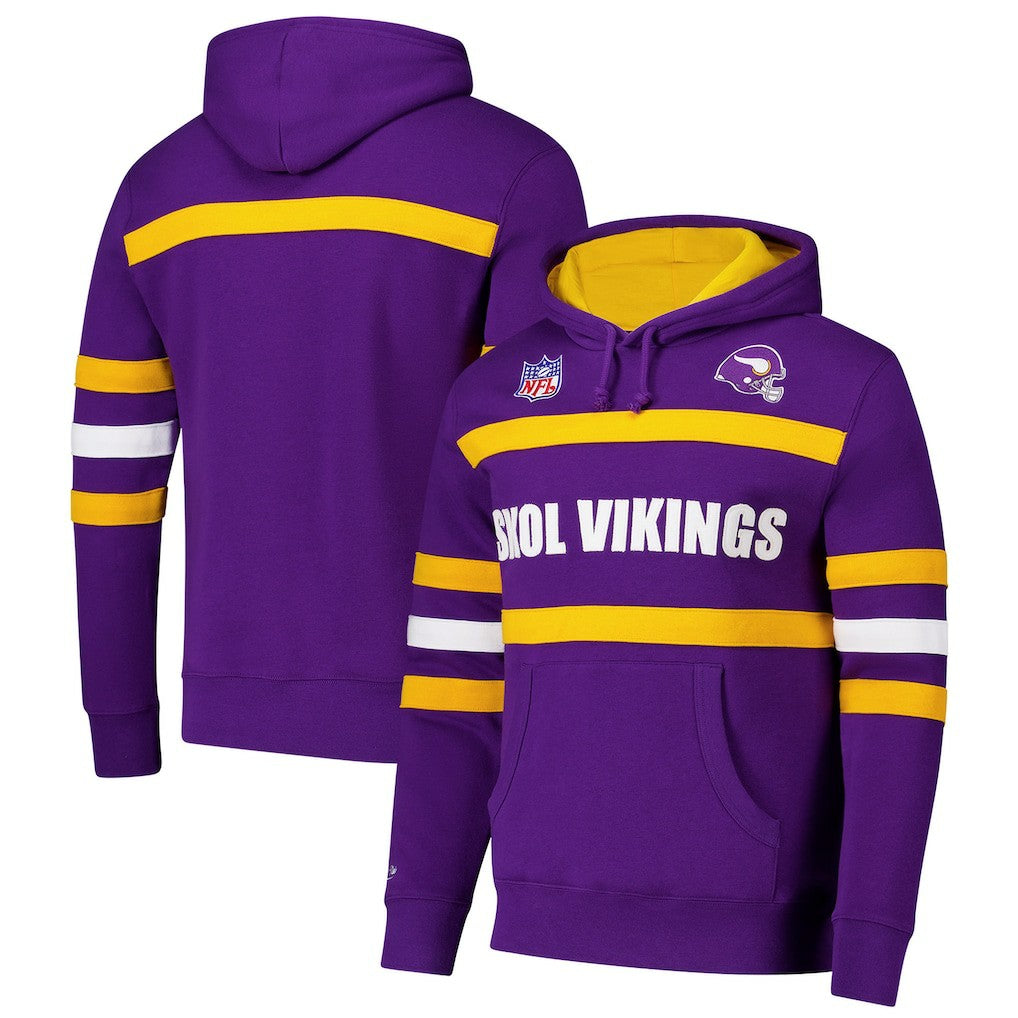 Minnesota Vikings Vintage Logo Head Coach Fleece Pullover Hoodie - Purple online