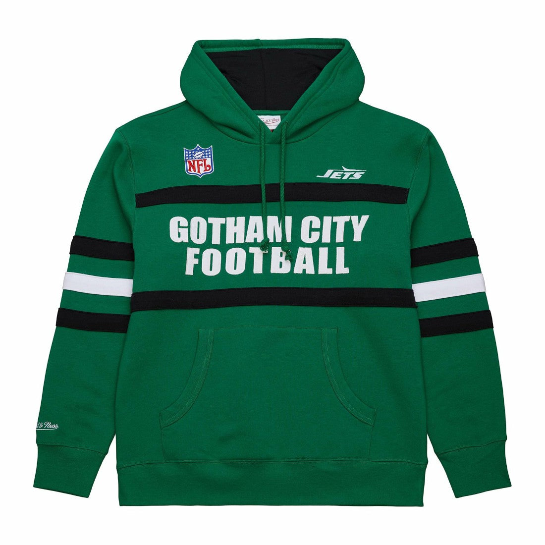 New York Jets Vintage Logo Head Coach Fleece Pullover Hoodie - Kelly Green discount