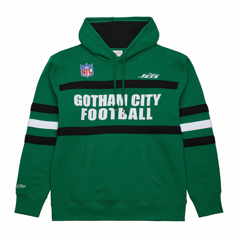 New York Jets Vintage Logo Head Coach Fleece Pullover Hoodie - Kelly Green discount