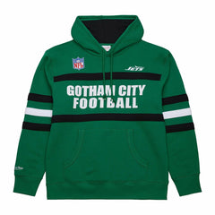 New York Jets Vintage Logo Head Coach Fleece Pullover Hoodie - Kelly Green discount