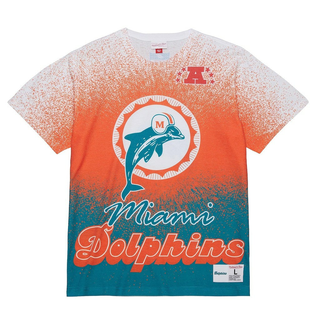 Miami Dolphins Team Burst Vintage Logo T-Shirt - White outlet
