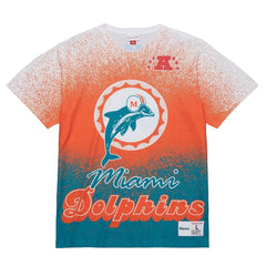 Miami Dolphins Team Burst Vintage Logo T-Shirt - White outlet
