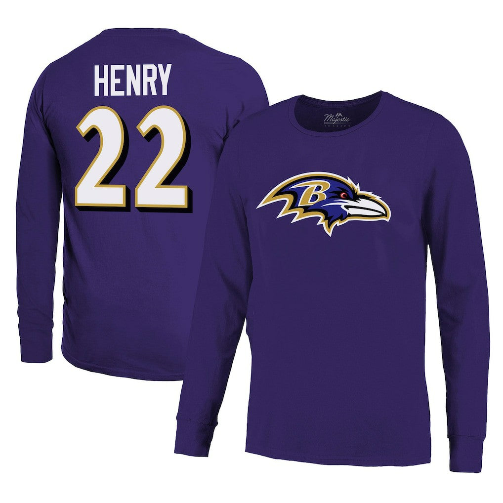Derrick Henry Baltimore Ravens Majestic Threads Name & Number Long Sleeve T-Shirt - Purple online