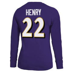 Derrick Henry Baltimore Ravens Majestic Threads Women's Name & Number Long Sleeve T-Shirt - Purple sale