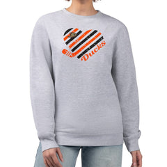 Anaheim Ducks G-III 4Her by Carl Banks Women's Heart Graphic Pullover Sweatshirt Heather Gray
