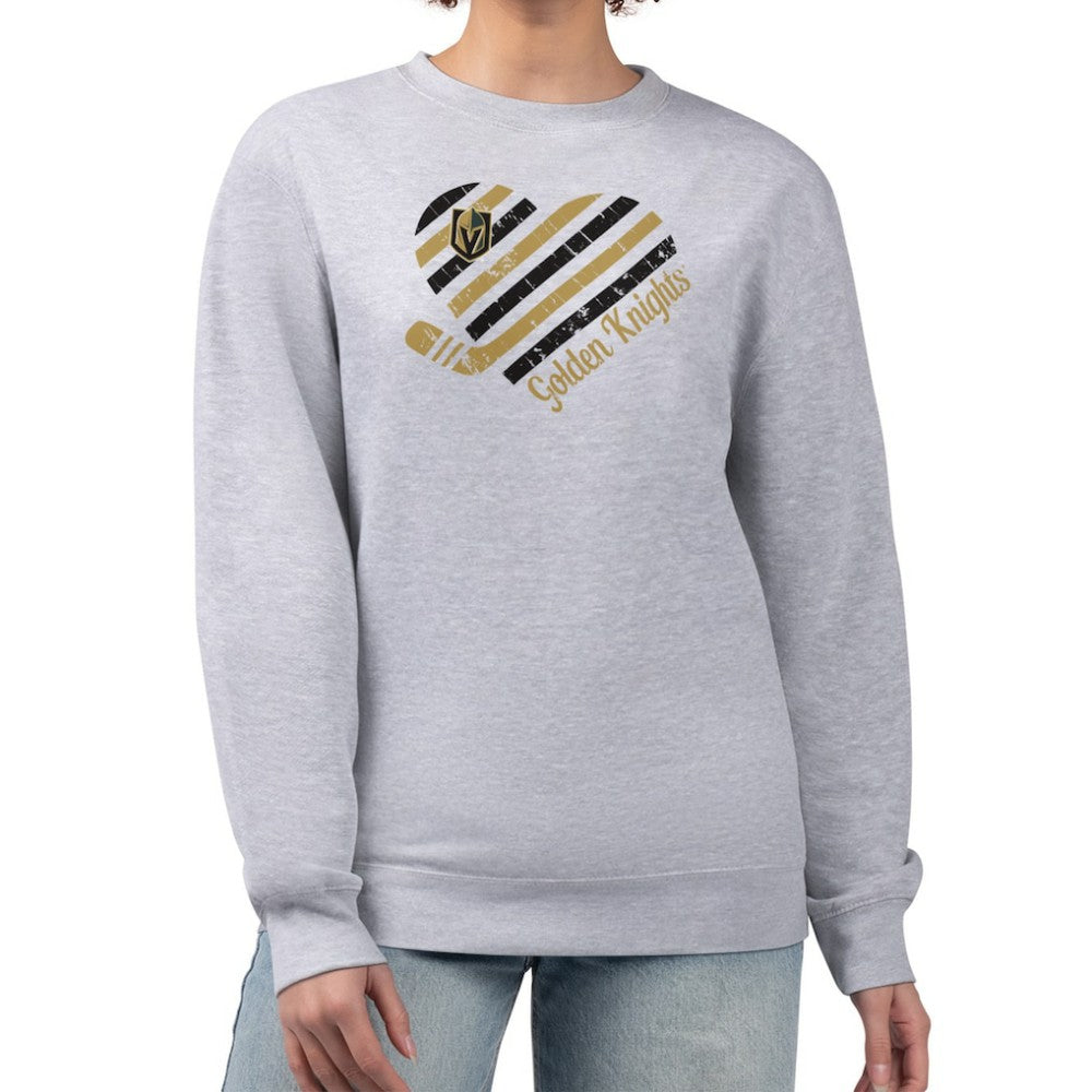 Vegas Golden Knights G-III 4Her by Carl Banks Women's Heart Graphic Pullover Sweatshirt Heather Gray