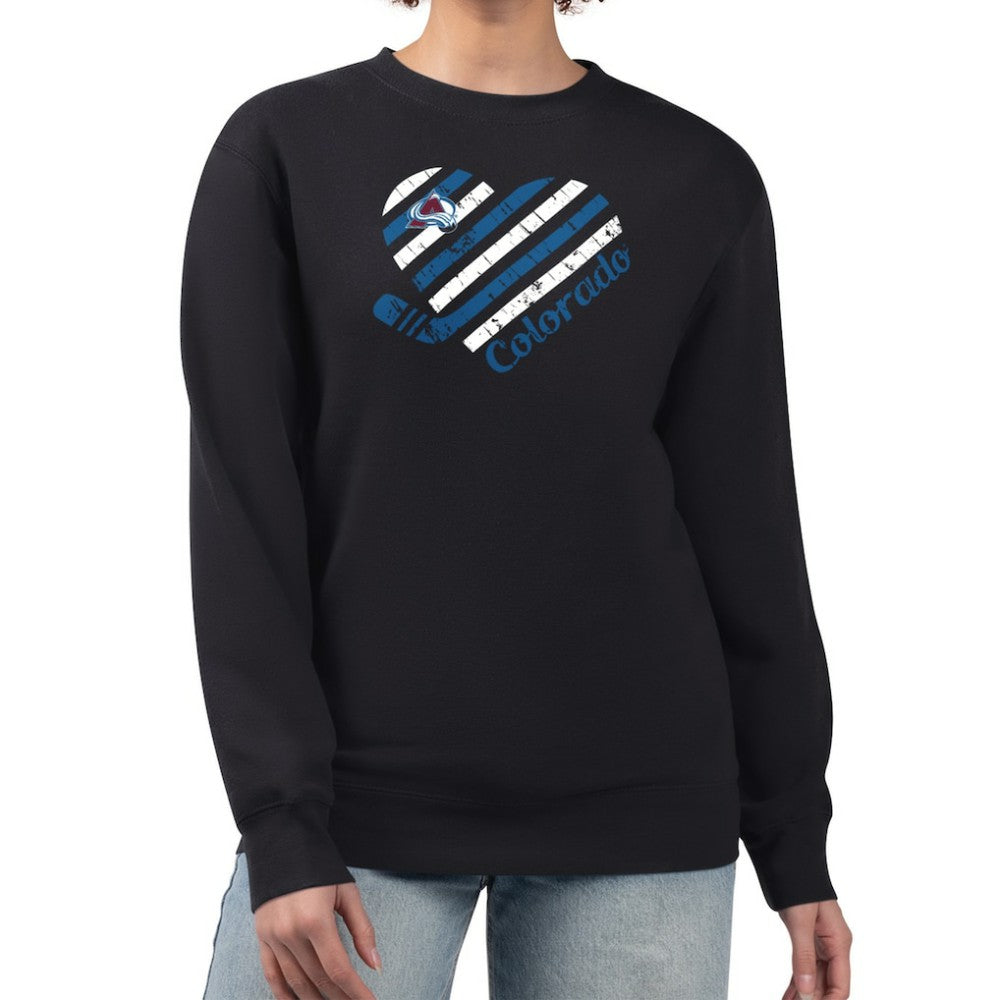 Colorado Avalanche G-III 4Her by Carl Banks Women's Heart Graphic Pullover Sweatshirt Black
