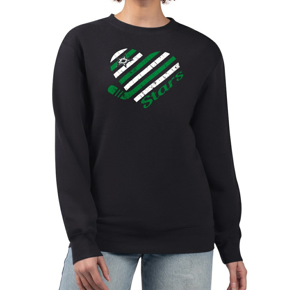 Dallas Stars G-III 4Her by Carl Banks Women's Heart Graphic Pullover Sweatshirt Black