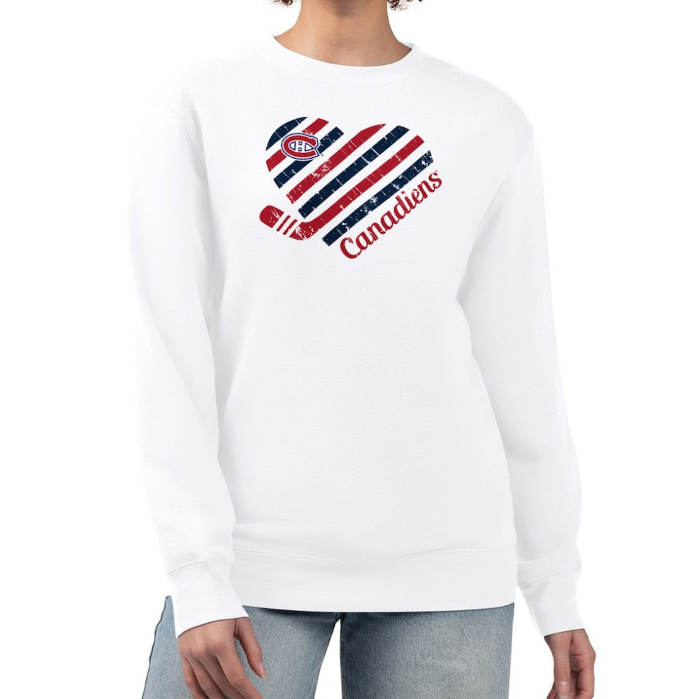 Montreal Canadiens G-III 4Her by Carl Banks Women's Heart Graphic Pullover Sweatshirt White