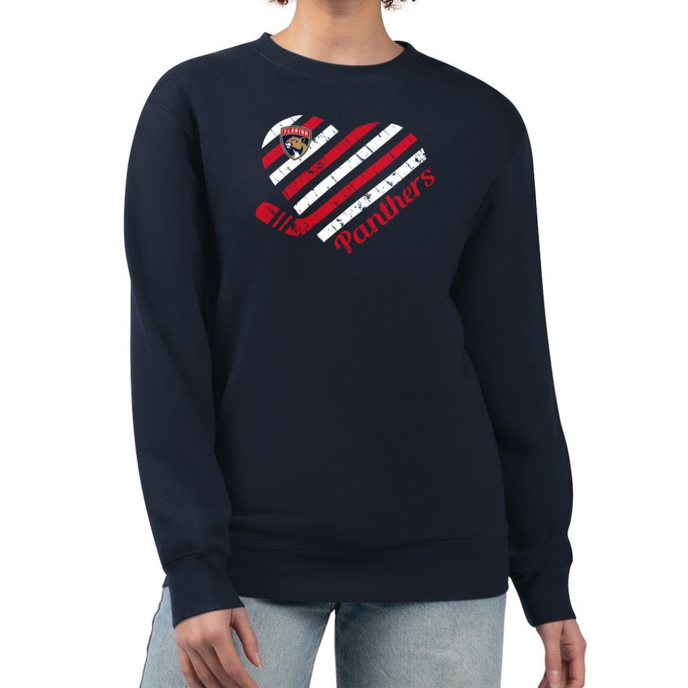 Florida Panthers G-III 4Her by Carl Banks Women's Heart Graphic Pullover Sweatshirt Navy