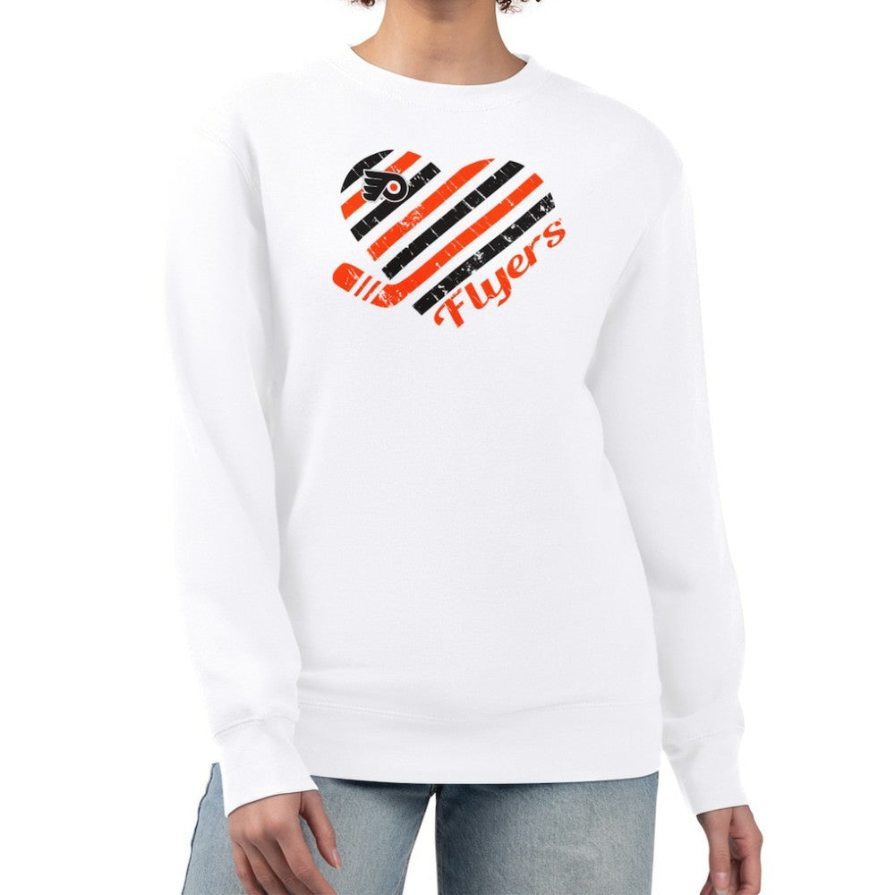 Philadelphia Flyers G-III 4Her by Carl Banks Women's Heart Graphic Pullover Sweatshirt White