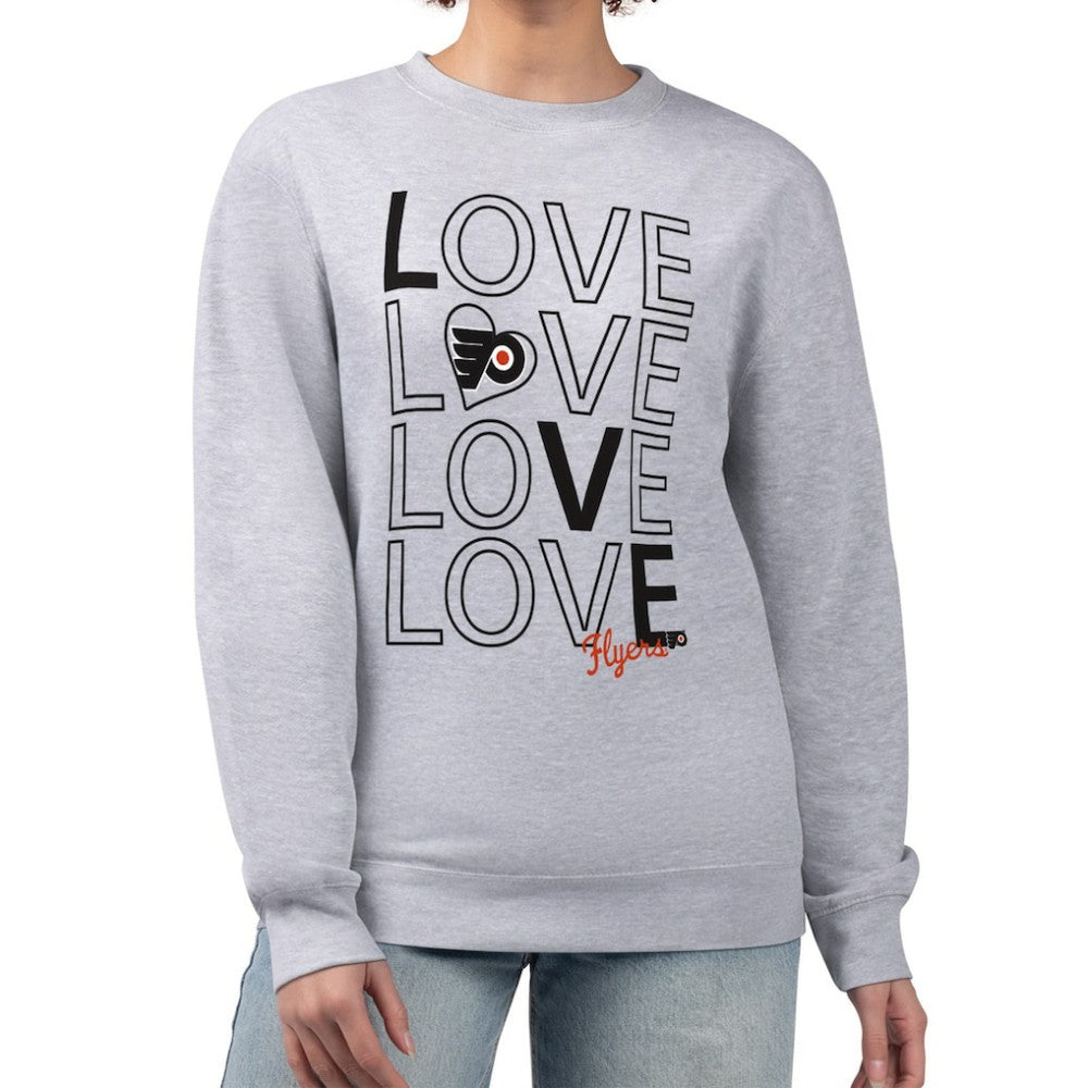 Philadelphia Flyers G-III 4Her by Carl Banks Women's Lots Of Love Team Logo Graphic Pullover Sweatshirt Heather Gray