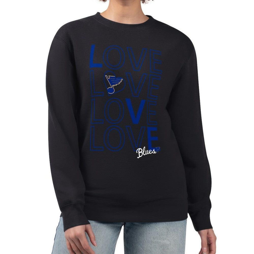 St. Louis Blues G-III 4Her by Carl Banks Women's Lots Of Love Team Logo Graphic Pullover Sweatshirt Black