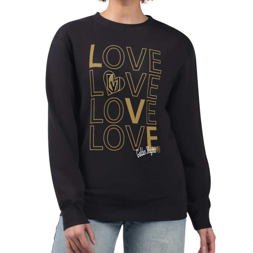 Vegas Golden Knights G-III 4Her by Carl Banks Women's Lots Of Love Team Logo Graphic Pullover Sweatshirt Black