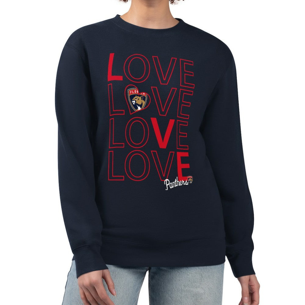 Florida Panthers G-III 4Her by Carl Banks Women's Lots Of Love Team Logo Graphic Pullover Sweatshirt Navy
