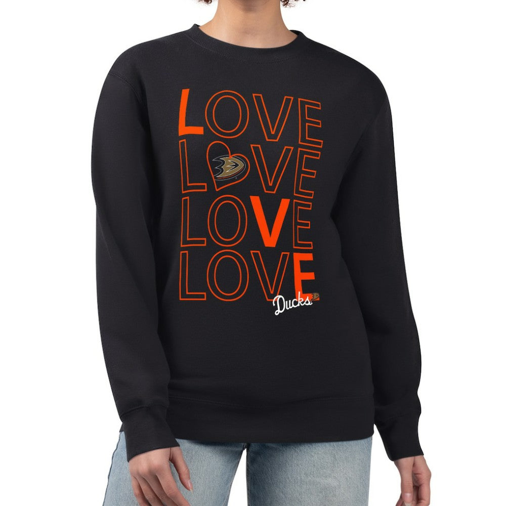 Anaheim Ducks G-III 4Her by Carl Banks Women's Lots Of Love Team Logo Graphic Pullover Sweatshirt Black
