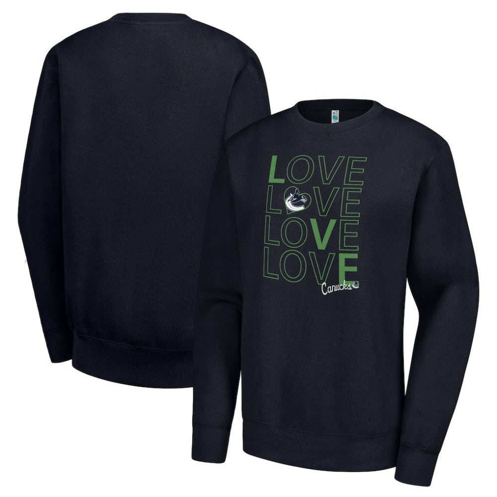 Vancouver Canucks G-III 4Her by Carl Banks Women's Lots Of Love Team Logo Graphic Pullover Sweatshirt Navy