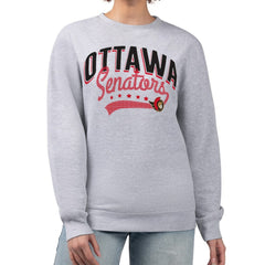Ottawa Senators G-III 4Her by Carl Banks Women's Filigree Team Graphic Fleece Pullover Sweatshirt Heather Gray
