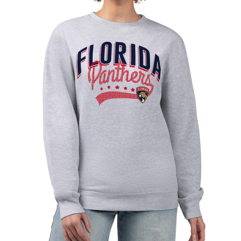 Florida Panthers G-III 4Her by Carl Banks Women's Filigree Team Graphic Fleece Pullover Sweatshirt Heather Gray