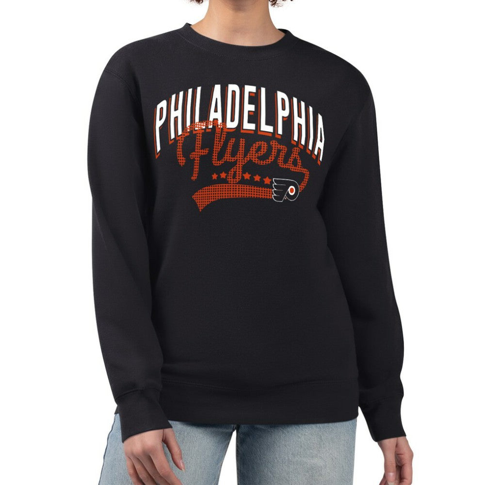 Philadelphia Flyers G-III 4Her by Carl Banks Women's Filigree Team Graphic Fleece Pullover Sweatshirt Black