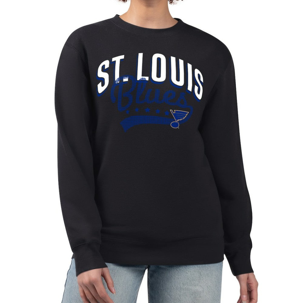 St. Louis Blues G-III 4Her by Carl Banks Women's Filigree Team Graphic Fleece Pullover Sweatshirt Black