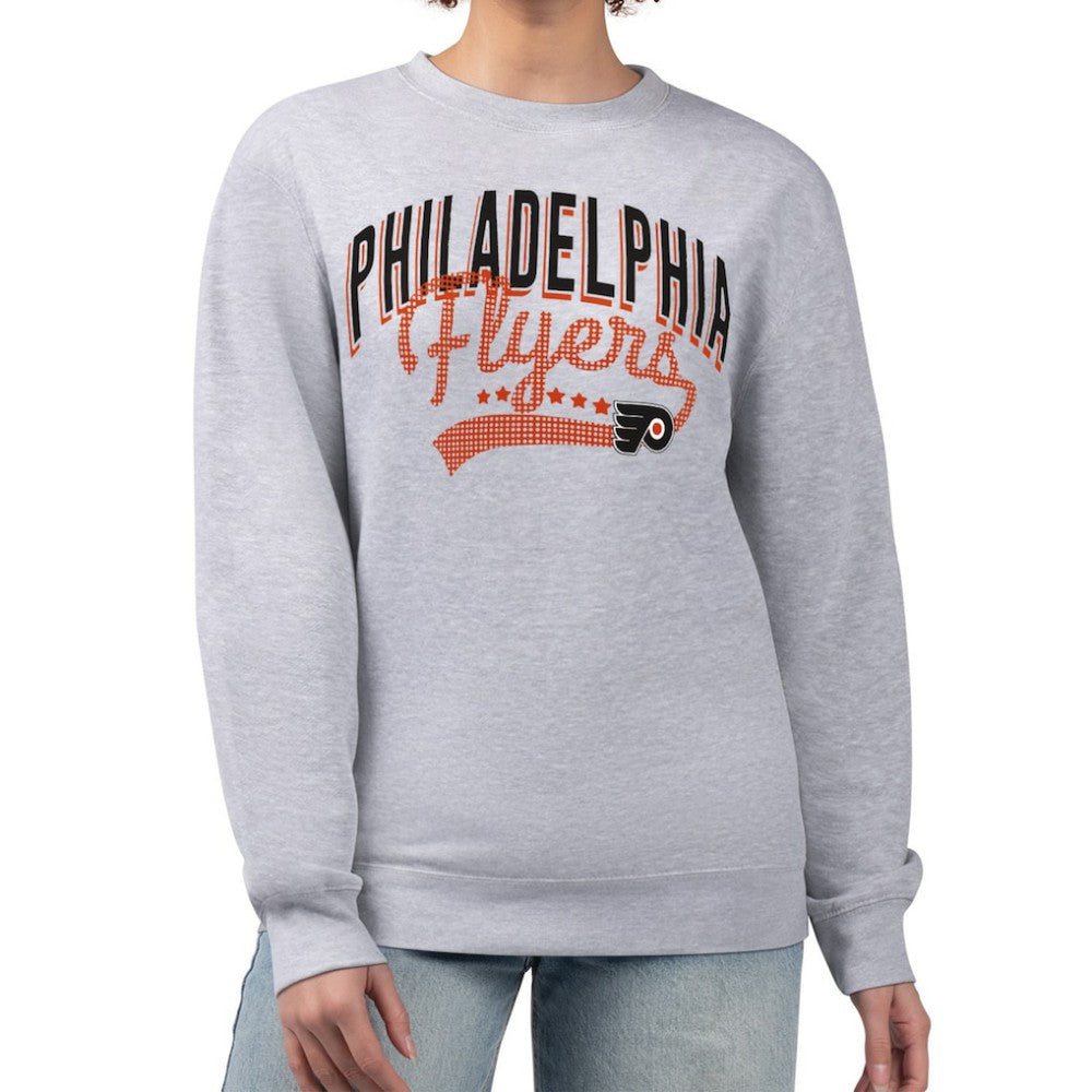 Philadelphia Flyers G-III 4Her by Carl Banks Women's Filigree Team Graphic Fleece Pullover Sweatshirt Heather Gray