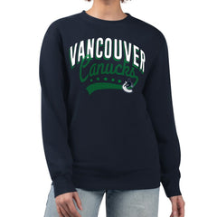 Vancouver Canucks G-III 4Her by Carl Banks Women's Filigree Team Graphic Fleece Pullover Sweatshirt Navy
