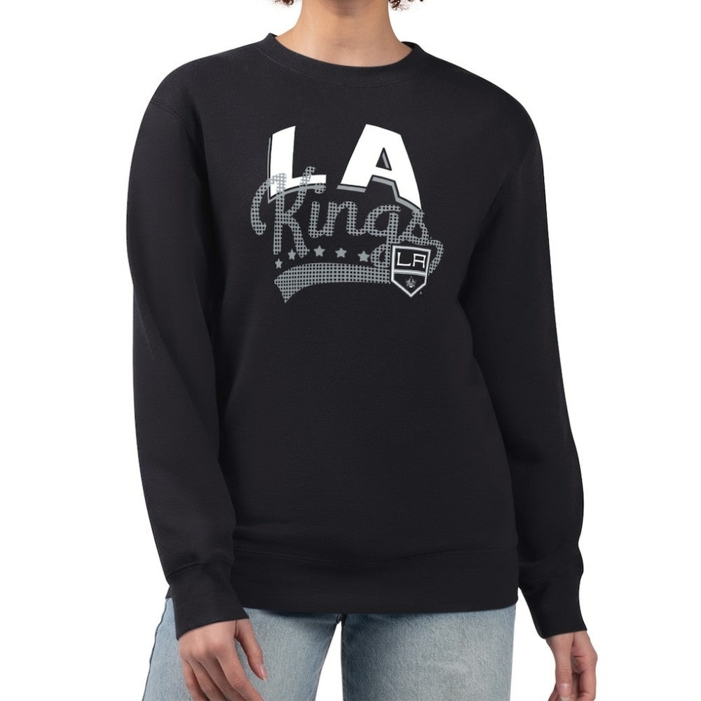 Los Angeles Kings G-III 4Her by Carl Banks Women's Filigree Team Graphic Fleece Pullover Sweatshirt Black