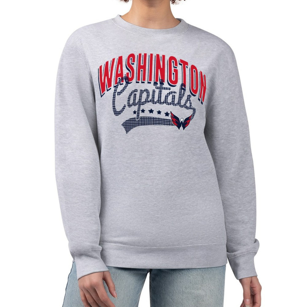 Washington Capitals G-III 4Her by Carl Banks Women's Filigree Team Graphic Fleece Pullover Sweatshirt Heather Gray