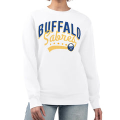 Buffalo Sabres G-III 4Her by Carl Banks Women's Filigree Team Graphic Fleece Pullover Sweatshirt White