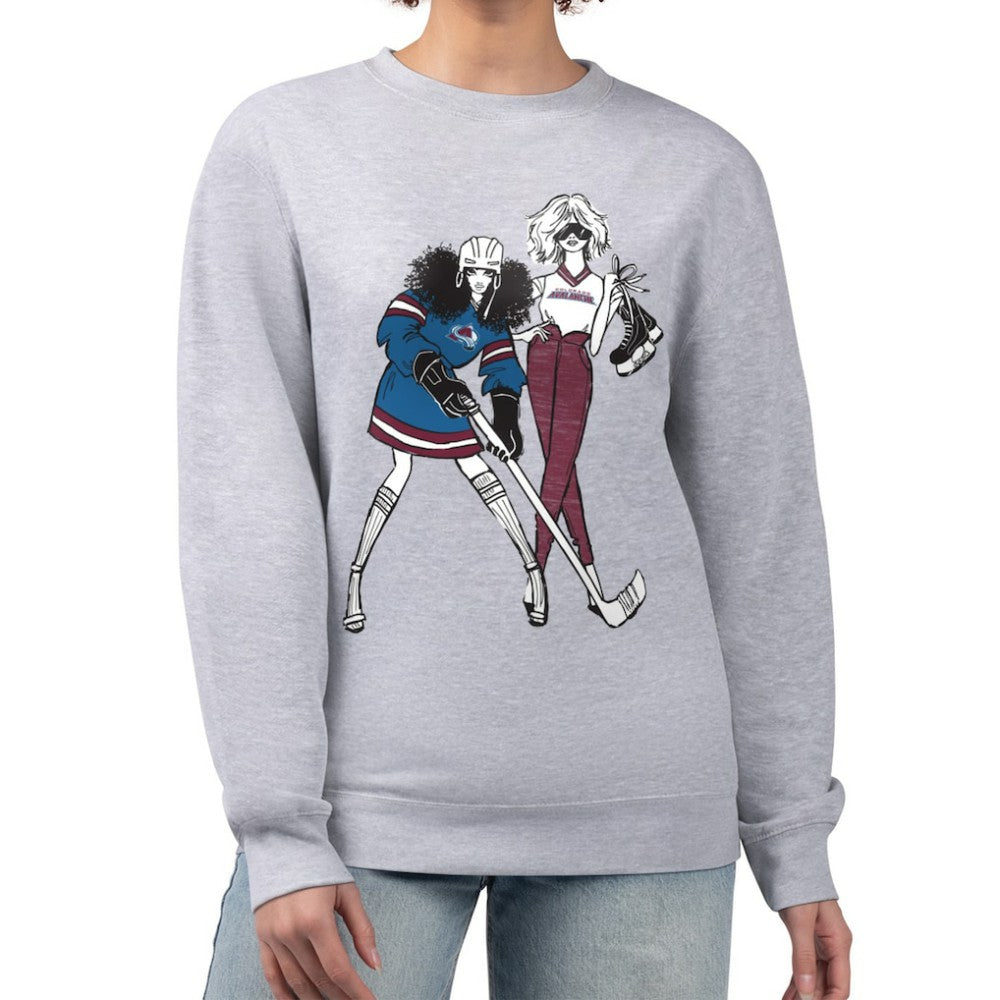Colorado Avalanche G-III 4Her by Carl Banks Women's Hockey Girls Team Graphic Fleece Pullover Sweatshirt Heather Gray