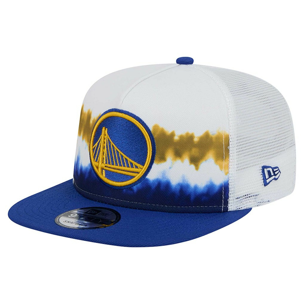 Golden State Warriors Dip-Dye 9FIFTY A-Frame Trucker Snapback Hat sale - White/Royal | New Era for sale