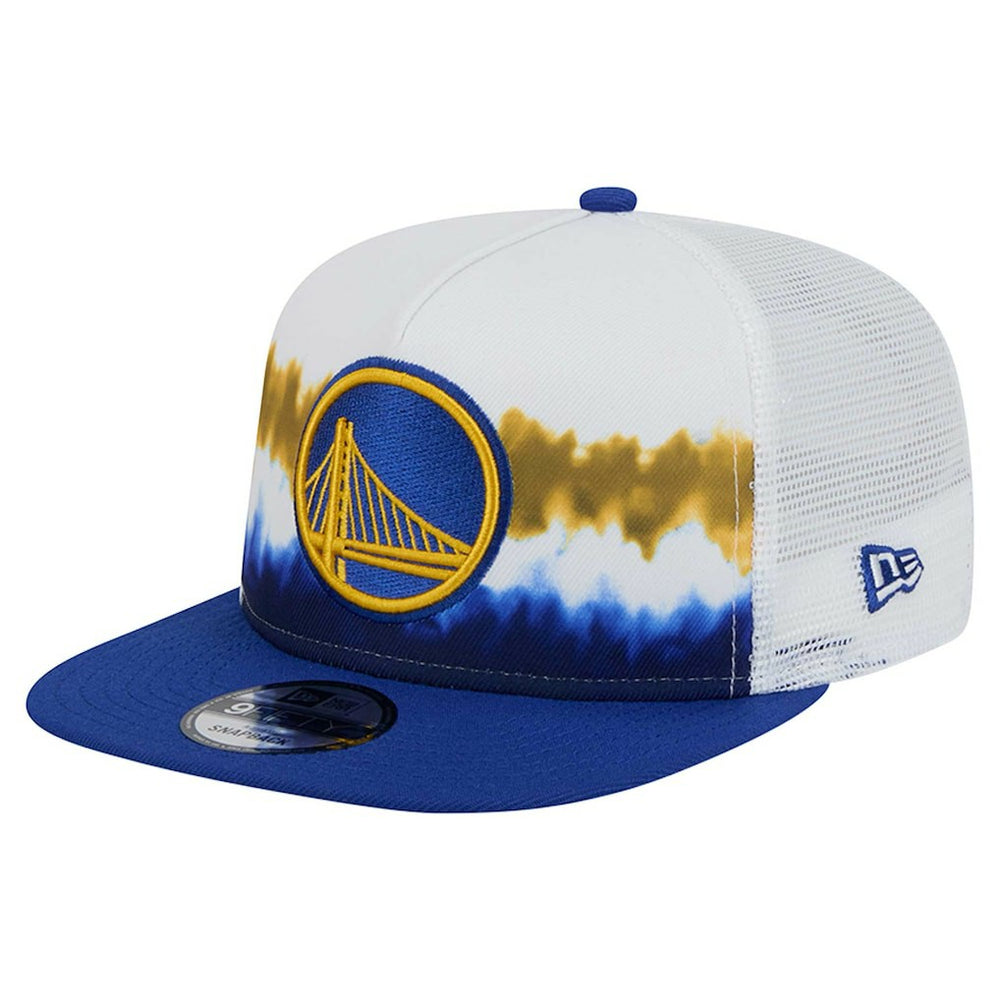Golden State Warriors Dip-Dye 9FIFTY A-Frame Trucker Snapback Hat sale - White/Royal | New Era for sale