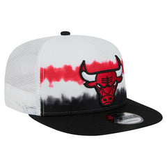 Chicago Bulls Dip-Dye 9FIFTY A-Frame Trucker Snapback Hat - White/Black | New Era on sale